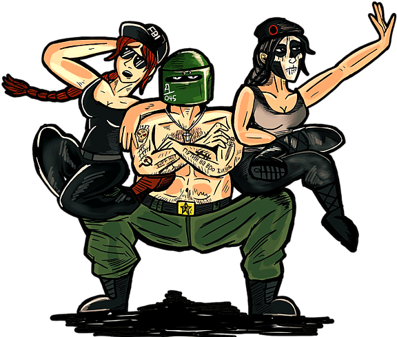 Bleed Area May Not Be Visible - Rainbow Six Siege Cartoons (600x557), Png Download