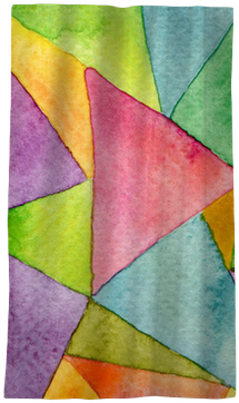Abstract Watercolor Painted Geometric Pattern Background - Patchwork (400x400), Png Download