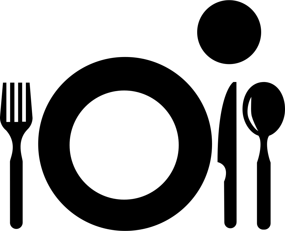 Plate With Cutlery And Glass From Top View Svg Png - Plato Y Cubiertos Dibujo (980x794), Png Download