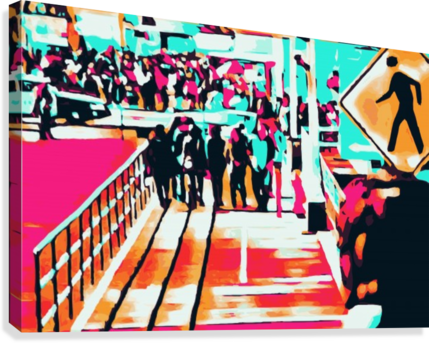 Crowded City Geometric Abstract Background Canvas Print - Emotional Security (429x343), Png Download