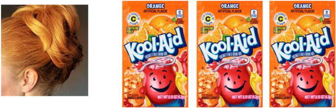 Orange Kool Aid Hair - Orange Kool Aid On Brown Hair (760x240), Png Download