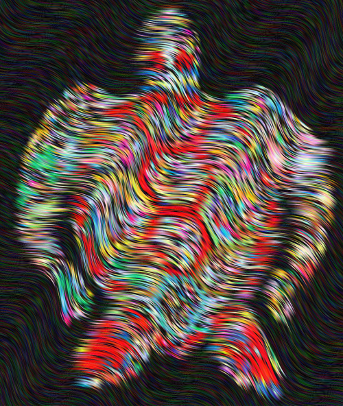 Sea - Psychedelic Sea Turtle (500x592), Png Download