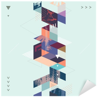 Abstract Modern Geometric Background Sticker • Pixers® - Art Print: Quote Master's Desiderata Abstract Geometric (400x400), Png Download