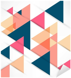 Abstract Retro Geometric Background Sticker • Pixers® - Geometry (400x400), Png Download