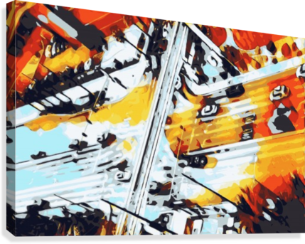 Road In The City Geometric Abstract Background Canvas - Illustration (429x343), Png Download