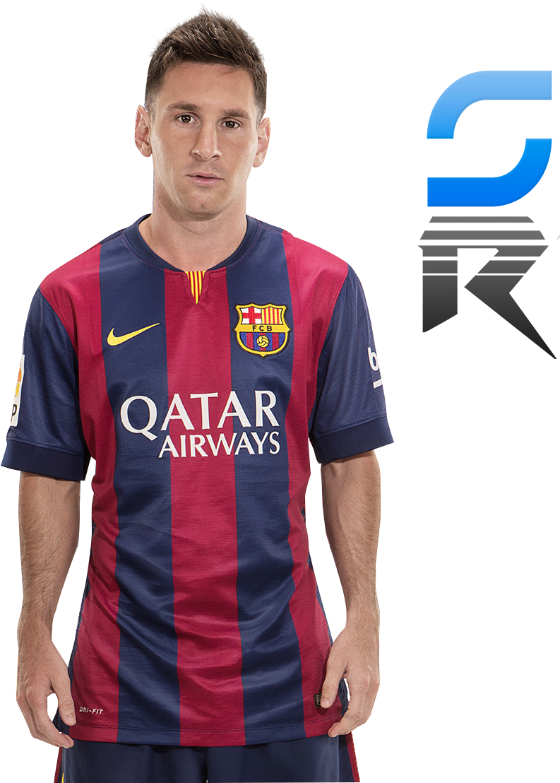 Leo Messi - Andres Iniesta Front Autographed Barcelona 2014-15 (792x1124), Png Download