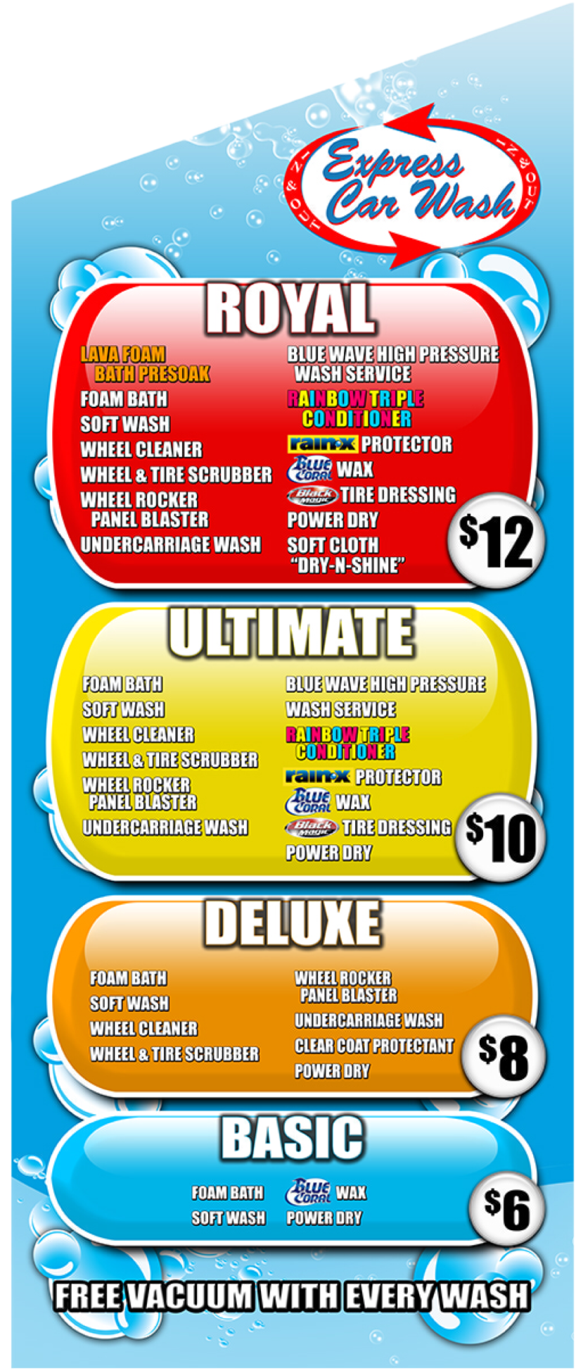 Express Car Wash Options - Poster (1125x2001), Png Download