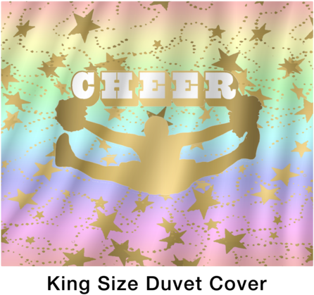 Cheer Silhouette With Stars In Gold And Rainbow Gradient - Graphic Design (480x480), Png Download
