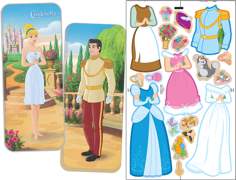 Magnetic Fun® Mini Tin - Disney Magnetic Paper Dolls, Cinderella (836x648), Png Download