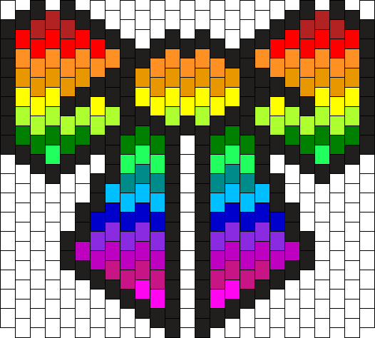Rainbow Gradient Bow Bead Pattern - Water Activated Bead Toys (526x474), Png Download