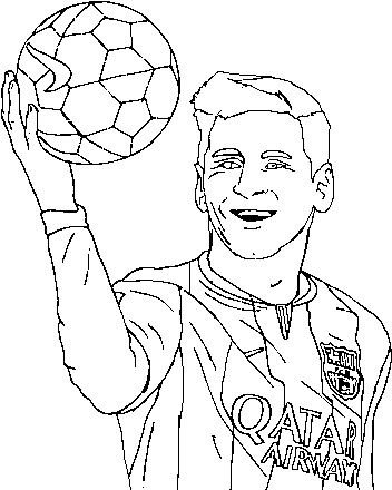 Lionel Messi Coloring Page - Lionel Messi Para Dibujar (600x470), Png Download