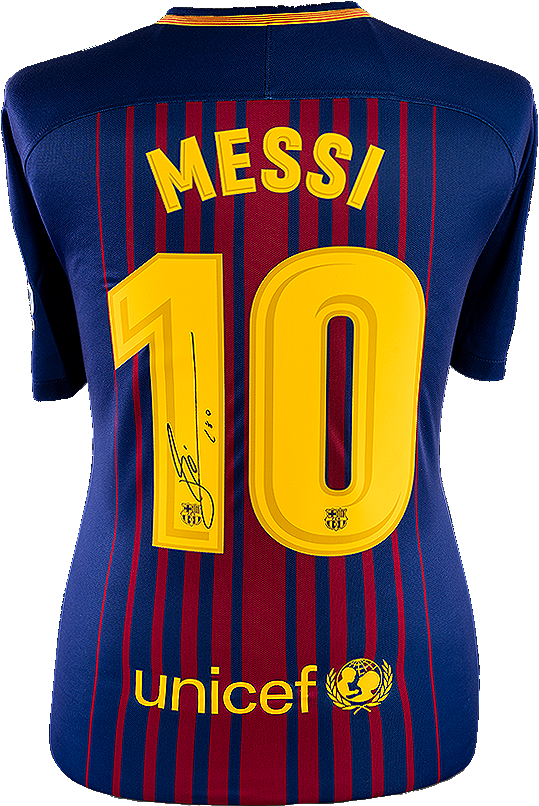 Maillot Domicile Fc Barcelone 2017-18 Dédicacé Par - Jersey Messi (870x890), Png Download