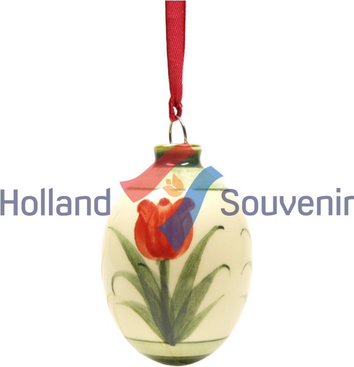 Christmas Ball Egg Shape Red Tulip - Pendant (768x768), Png Download
