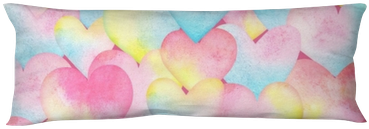 Watercolor Background With Hearts In Pastel Tender - Cushion (400x400), Png Download