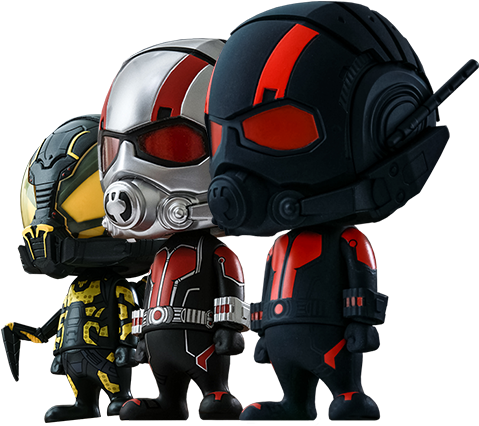 Hot Toys Ant-man Collectible Set Of 3 Vinyl Collectible - Ant-man Marvel Vinyl Collectible (480x436), Png Download