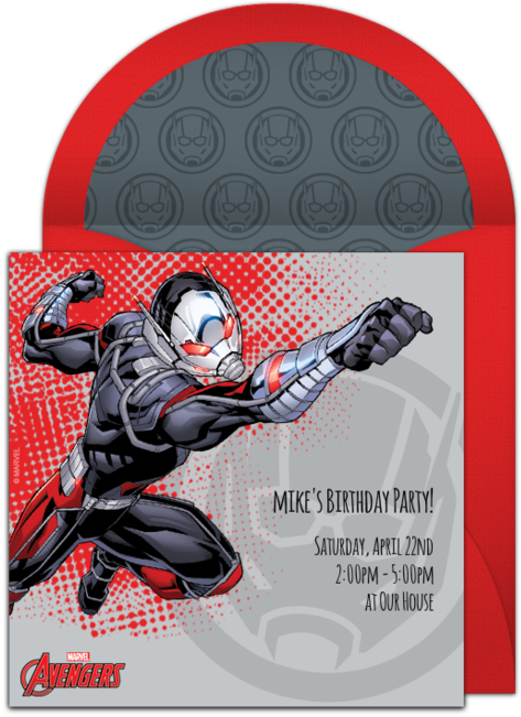 Avengers Ant-man Online Invitation - Iron Man (650x650), Png Download