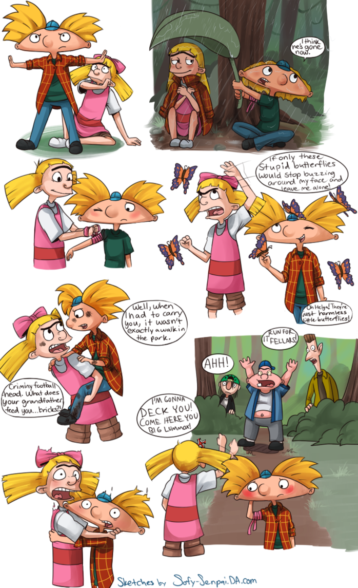 Hey Arnold Arnold And Helga, Cartoon Ships, Hey Arnold, - Arnold Helga Jungle Movie (698x1145), Png Download