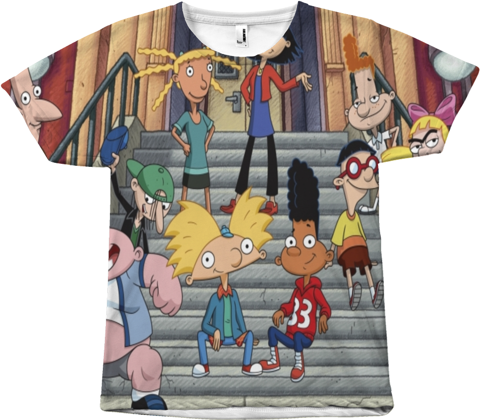 90's Hey Arnold Cartoon Tee - Cartoon (1024x1024), Png Download