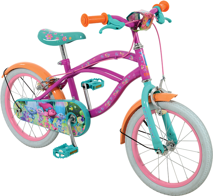 16” Bike - Dreamworks Trolls 16 Inch Bike (900x801), Png Download