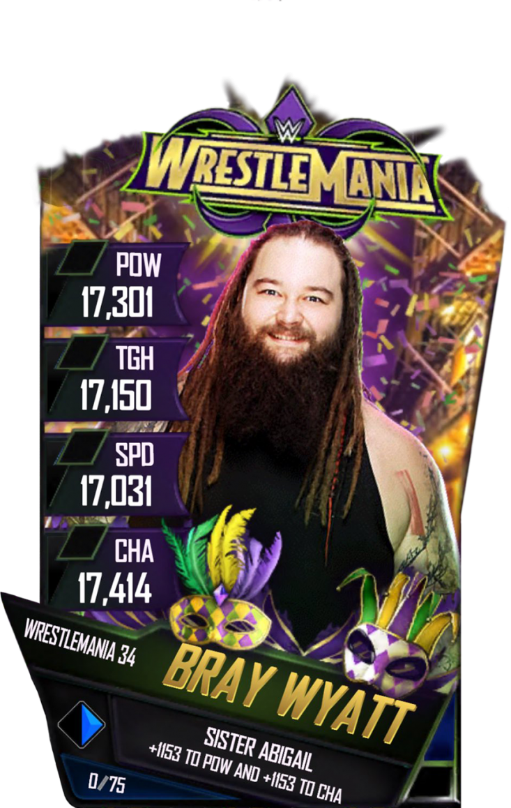 Braywyatt S4 19 Wrestlemania34 - Wwe Supercard Wrestlemania 34 Cards (733x1158), Png Download