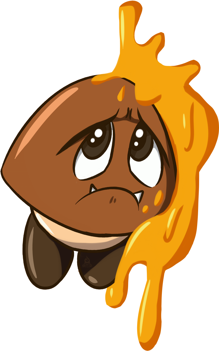 Sad Goomba In Honey - Cartoon (750x1184), Png Download