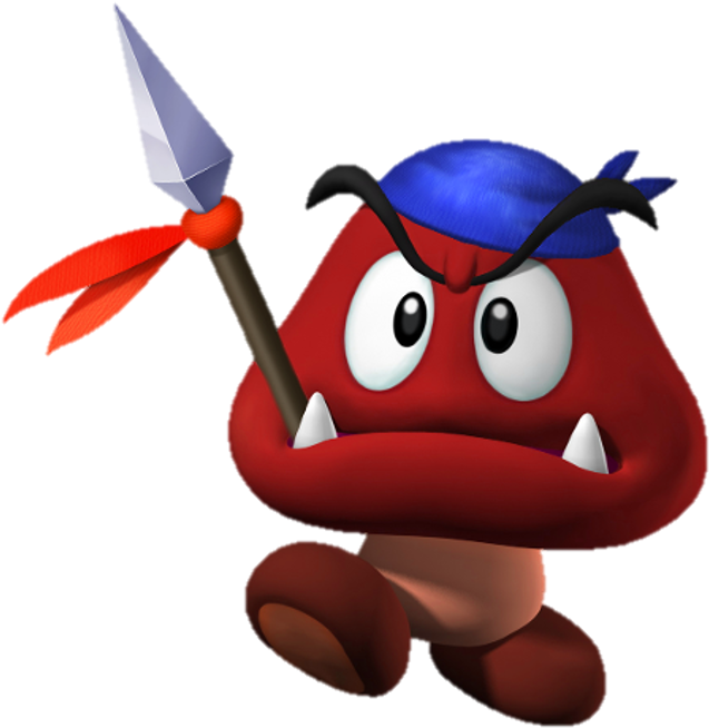 Goomba With A Hat - Mario Goomba 2d (547x563), Png Download