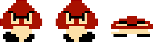 Smb1 Goomba Sprites - Super Mario Bros Goomba Sprite (650x210), Png Download