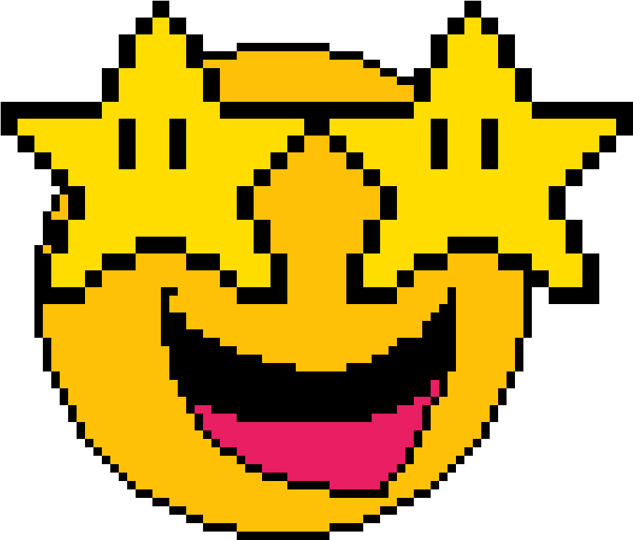 The Grinning Star Emoji - Pixel Art Circle (1200x1200), Png Download