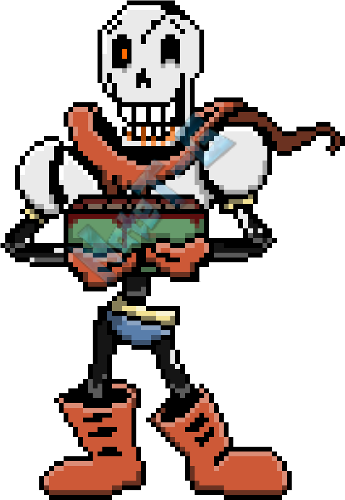 Hey, It's Me Again, The One Who Made The Axe Sans Sprite - Axetale Papyrus Sprite (710x1050), Png Download