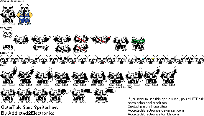 File History - Outertale Sans Sprite Sheet (692x396), Png Download