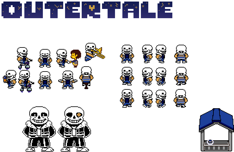 Outertale Sans Spritesheet By Toreodere On Deviantart - Outertale Sans Sprites (800x500), Png Download