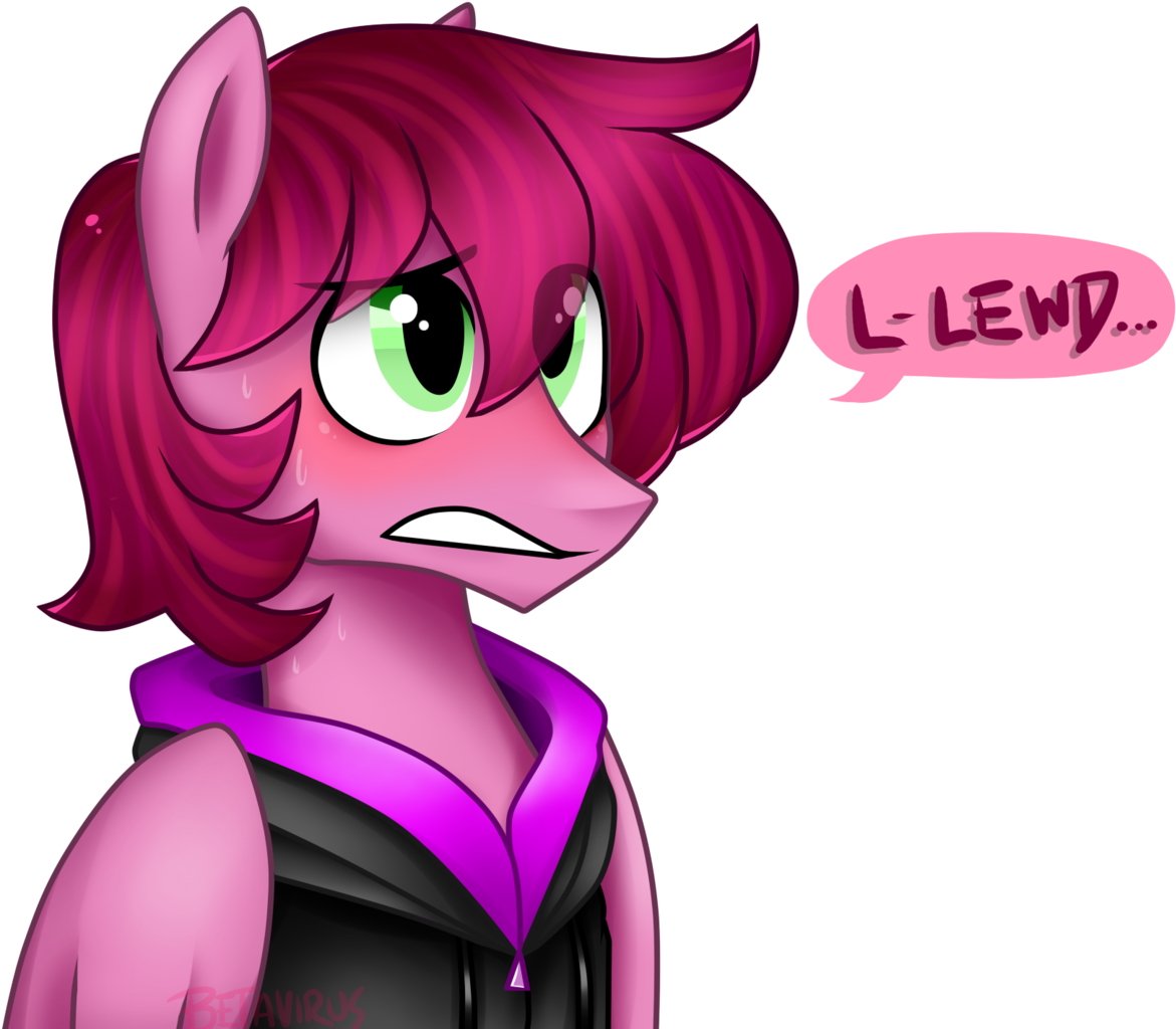 Blushing, Clothes, Earth Pony, Grimace, Hoodie, Lewd, - Cartoon (1180x1024), Png Download