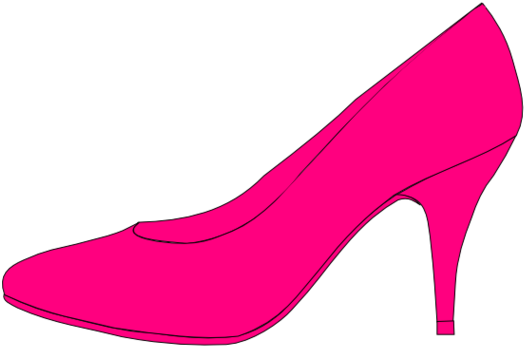 Cinderella Slipper Clipart - Pink Shoe Clipart (570x417), Png Download