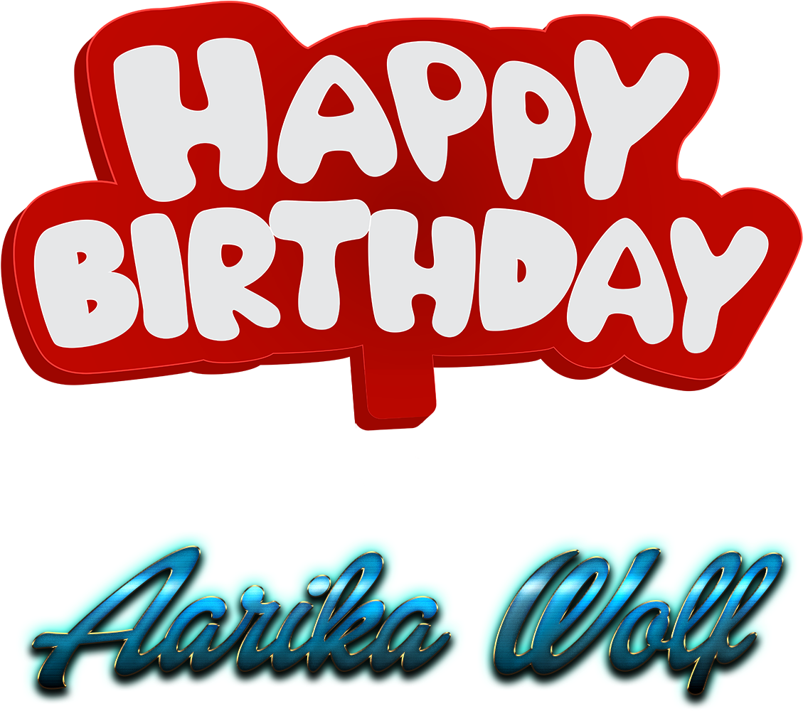 Aarika Wolf 3d Letter Png Name - Happy Birthday Dita (1425x1117), Png Download