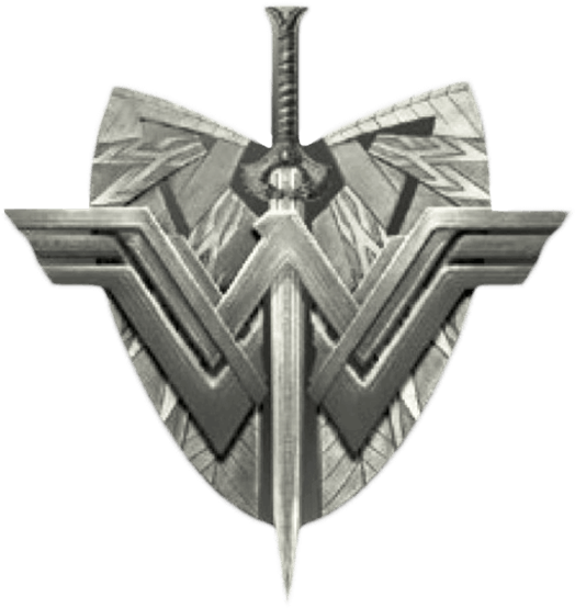 Wonder Woman Shield And Sword Pewter Lapel Pin - Wonder Woman Logo Sword (555x555), Png Download