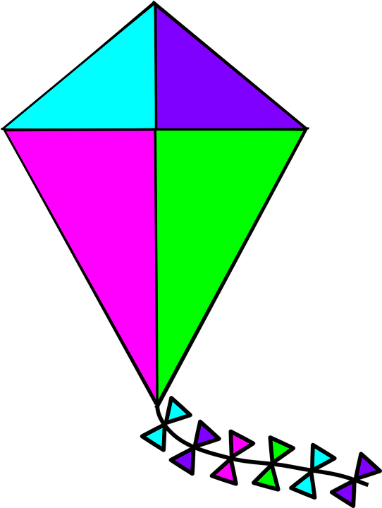 Kite Clipart Diamond - Free Clip Art Kite (450x598), Png Download