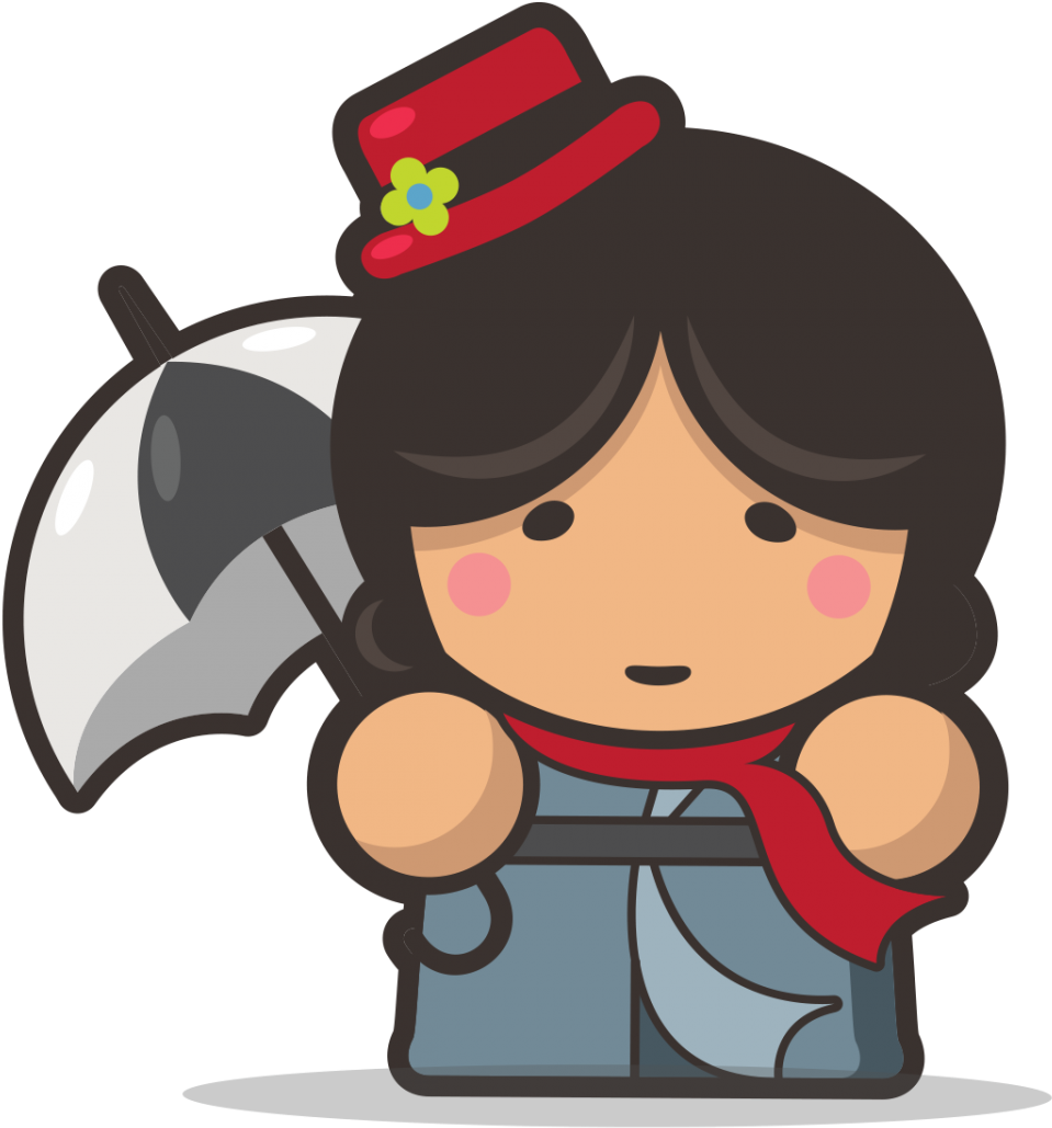 Mary Poppins - Cartoon (1200x1214), Png Download