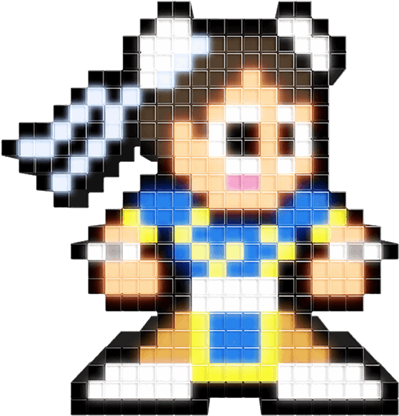Pdp Pixel Pals - Light Up Collectable Figures - Chun (600x600), Png Download