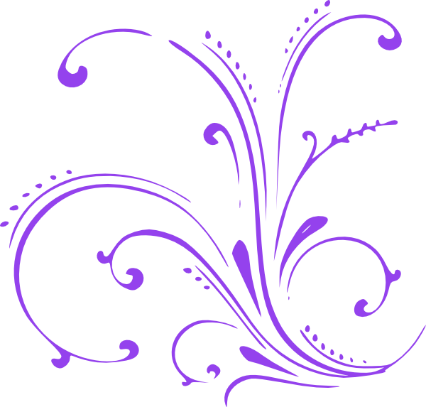 Purple Butterfly Scroll Clip Art (600x573), Png Download