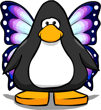 Purple Butterfly Wings Pc - Club Penguin (389x424), Png Download