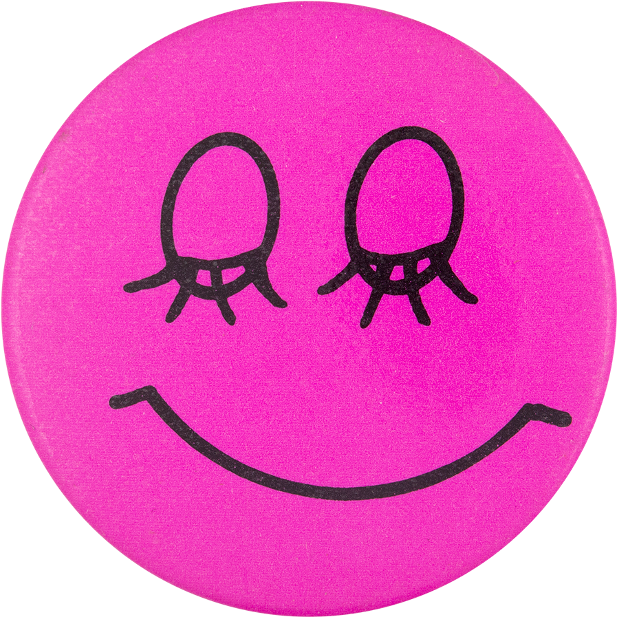 Closed Eyes Pink Smiley - Circle (1000x993), Png Download