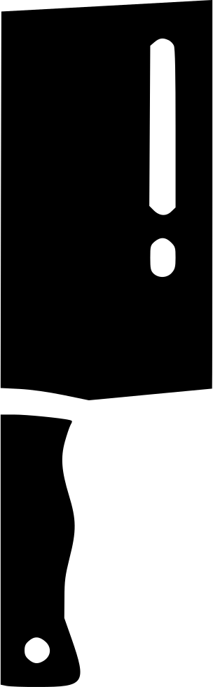 Chef Knife Cut Butcher Cook Comments - Silhouette (304x980), Png Download