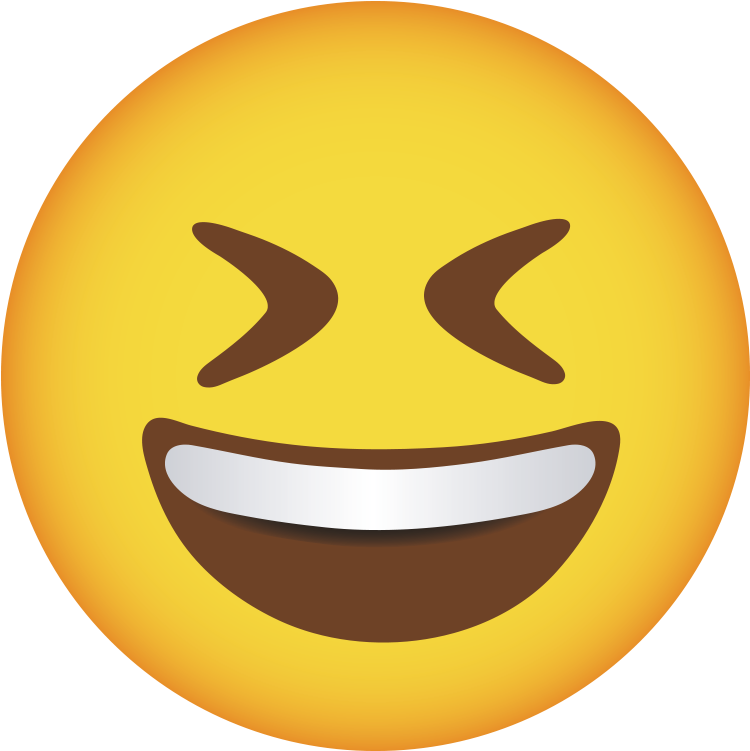 Smiling Face With Open Mouth And Tightly Closed Eyes - Big Smiley (1000x1000), Png Download