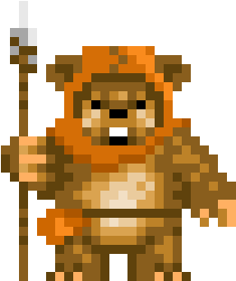 Thedragonthatexisted - Pixelated Ewok (500x500), Png Download
