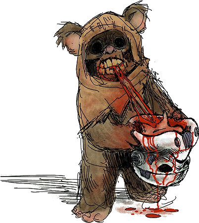 Ewok And Star Wars Image - Zombie Ewok (500x502), Png Download
