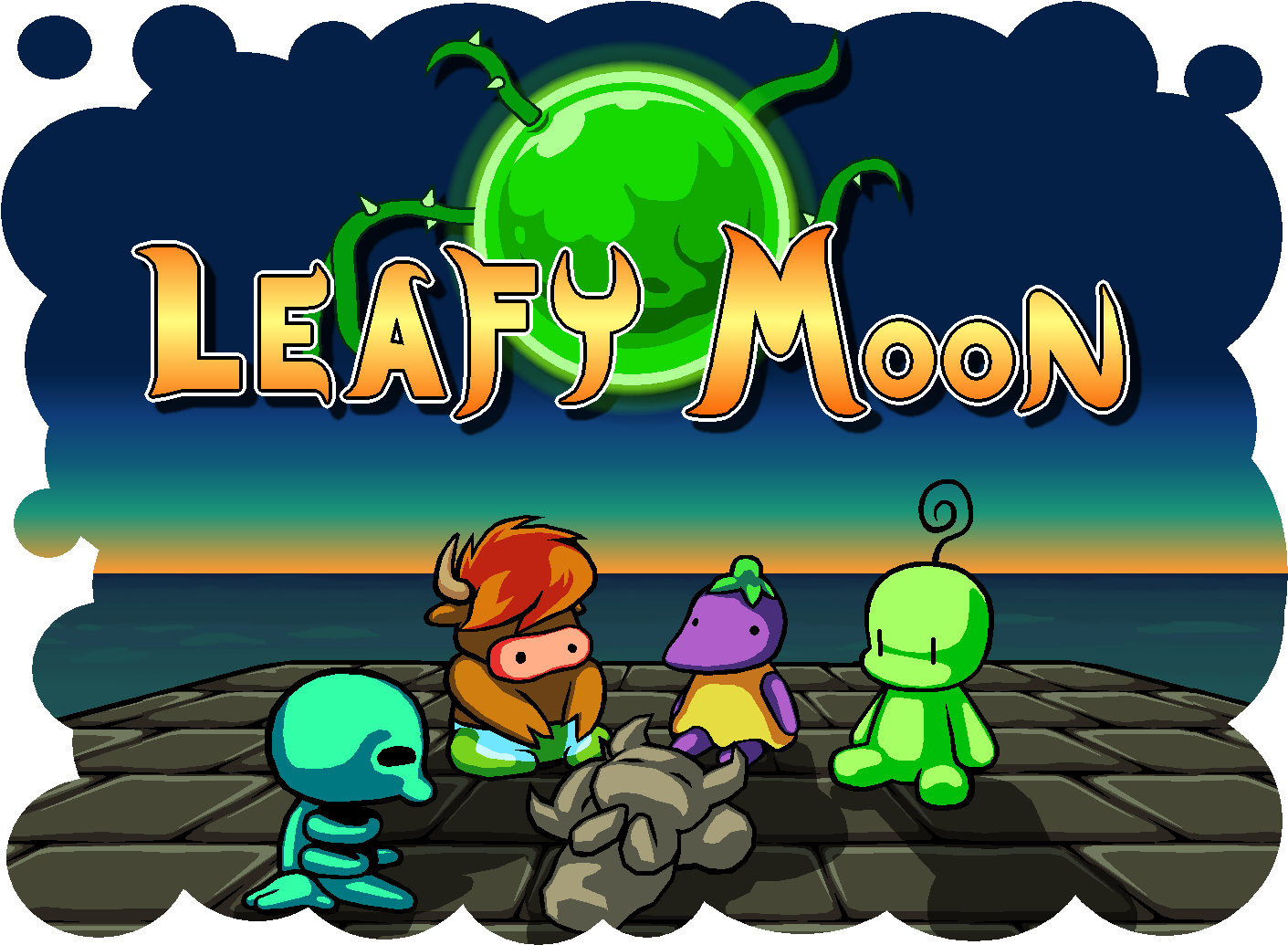 Leafy Moon - Moon (1420x1040), Png Download