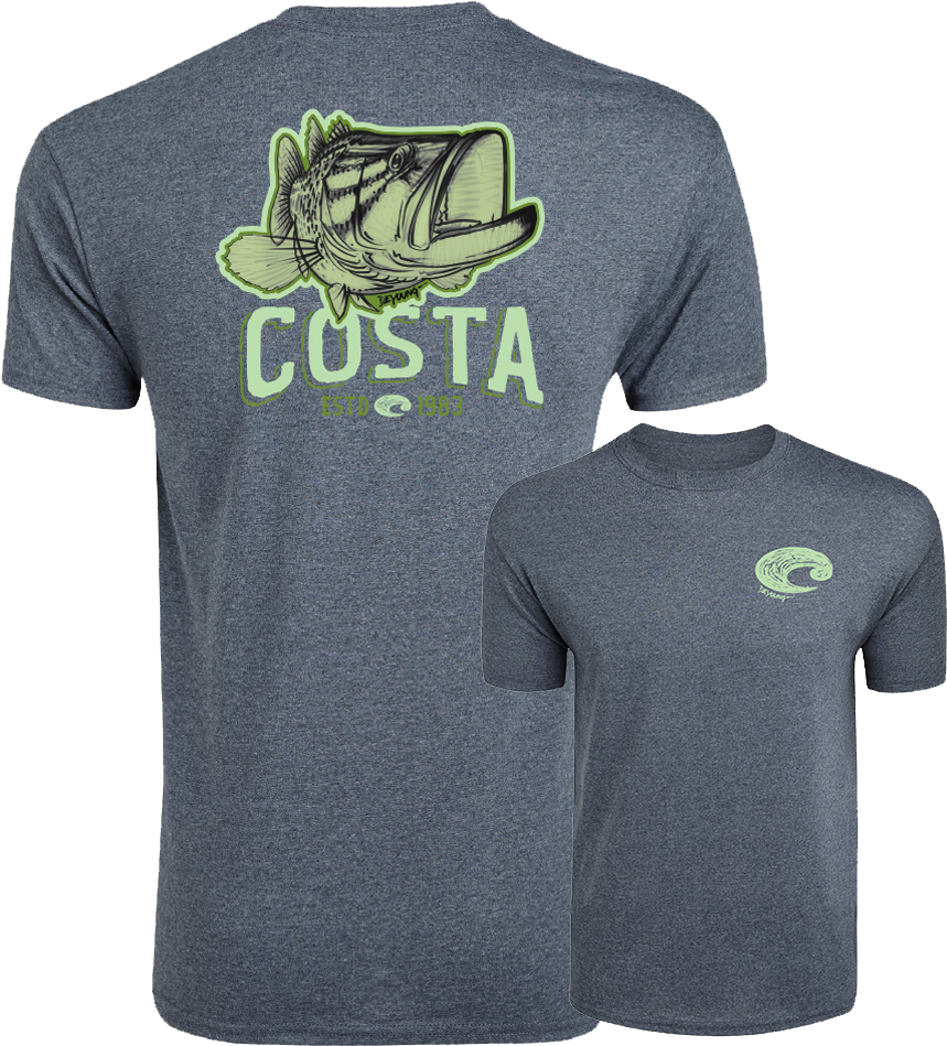 Deyoung Bass Short Sleeve T-shirt - Trout - Short Sleeve (879x949), Png Download