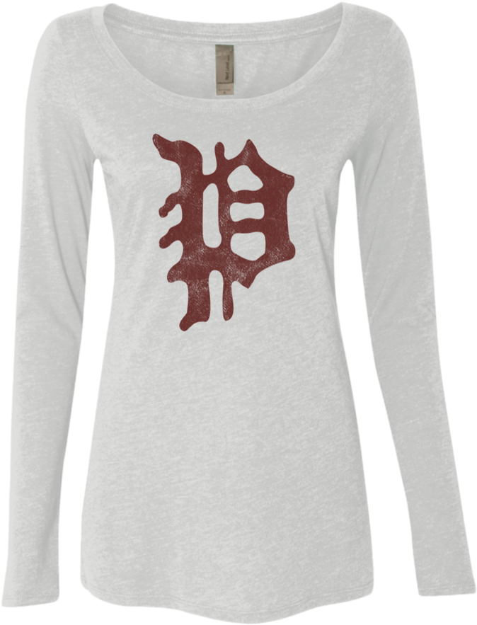 Retro Philadelphia Baseball Ladies' Triblend Ls Scoop - Scoop Neck (900x900), Png Download