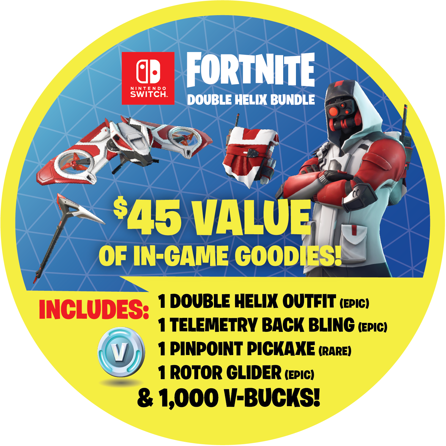 Nintendo Switch Fortnite Double Helix Bundle, Gray, - Fortnite (1501x1500), Png Download