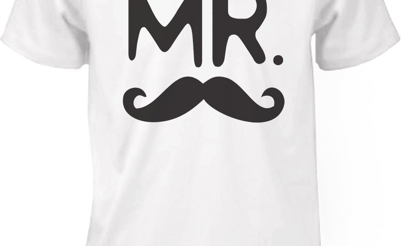 Gift For Married Couples Unique Gift Ideas For Anniversary - T Shirt Moustache Couple (800x491), Png Download